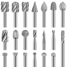 20X HSS Carbide Burr Set Rotary Drill Bits Grinder Carving Engraving for Dremel