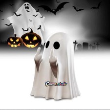 Cute Middle Finger Ghost Statue Small Halloween Decor for Home Centerpiece