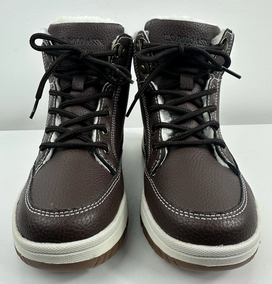 Niños US Polo Assn Marrón Azul Niños Zapatos Botas Talla 1M Foto 2 de 4