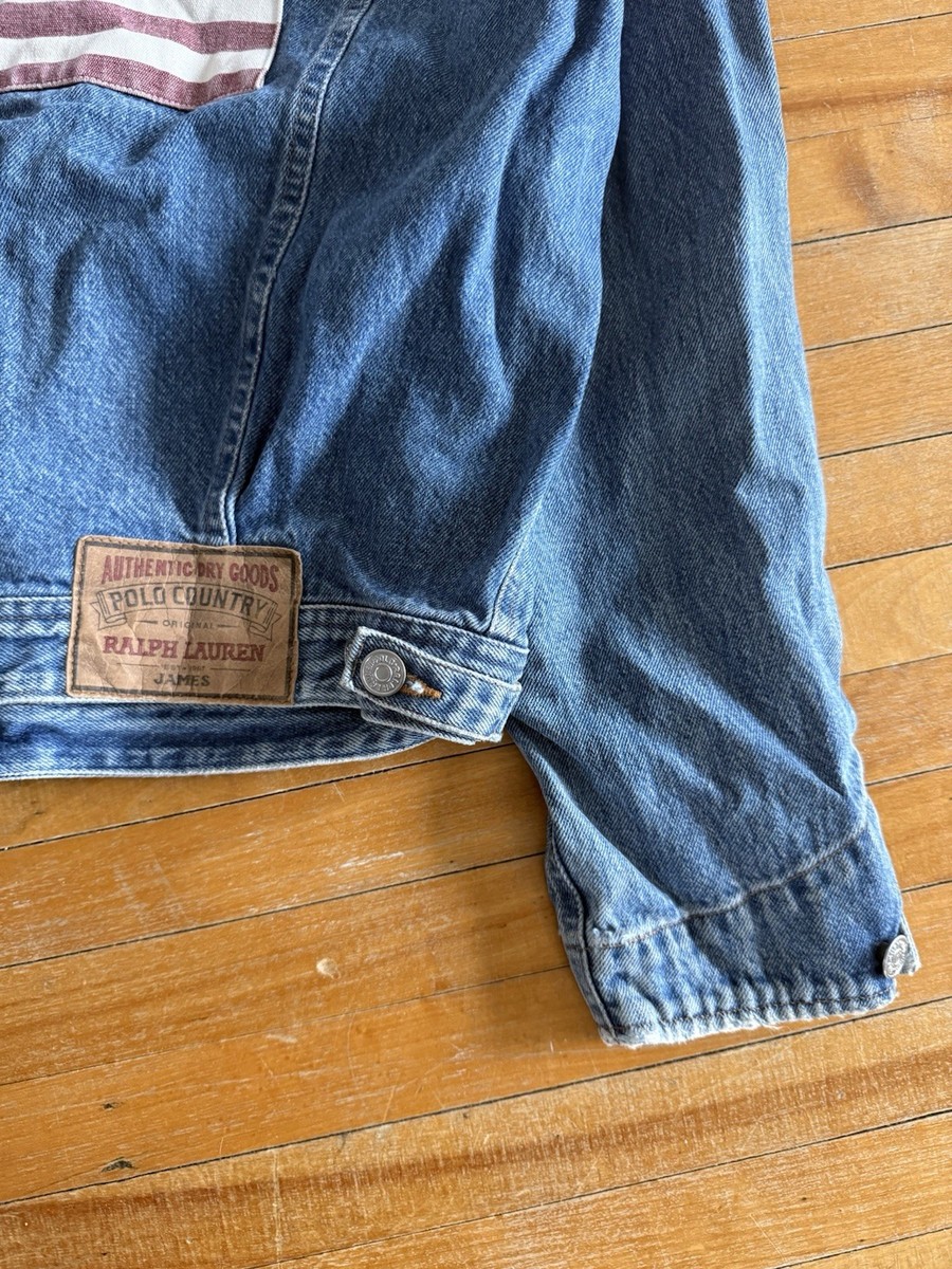vintage Polo CountryRalphLaurenジャケット usa Vintage Polo Country Ralph Lauren Denim Jacket USA Big Flag Large