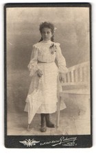 Photograph Rupert Pokorny, Vienna, Mariahilferstr. 55, young lady in white dress 