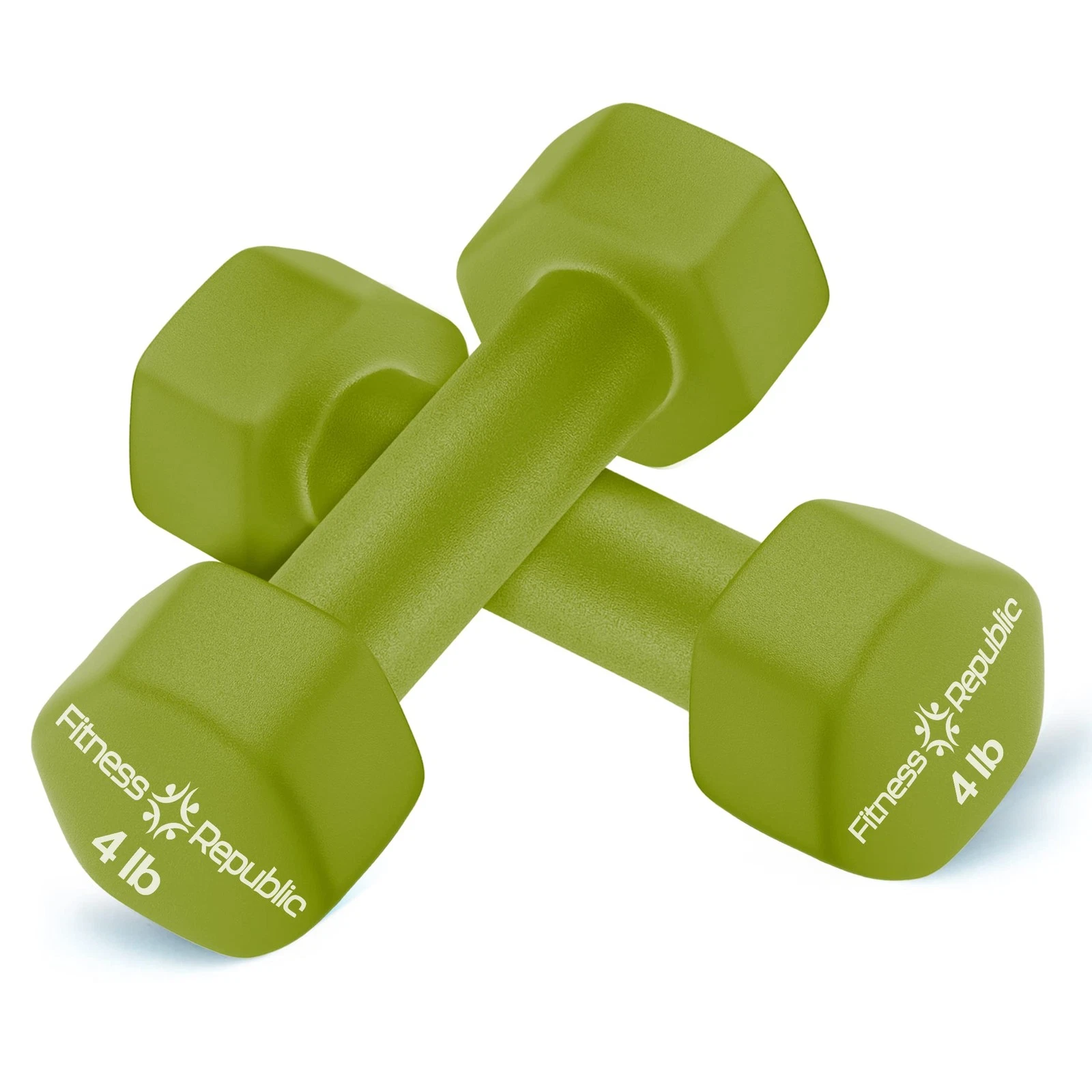 4LB Neoprene Workout Dumbbells Set of 2 - Non Slip, Anti Roll Exercise & Fitn...
