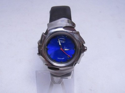 Vintage Oakley Blade Watch - Carbon/Silver/Black With Silicone Band. Gorp / Y2K