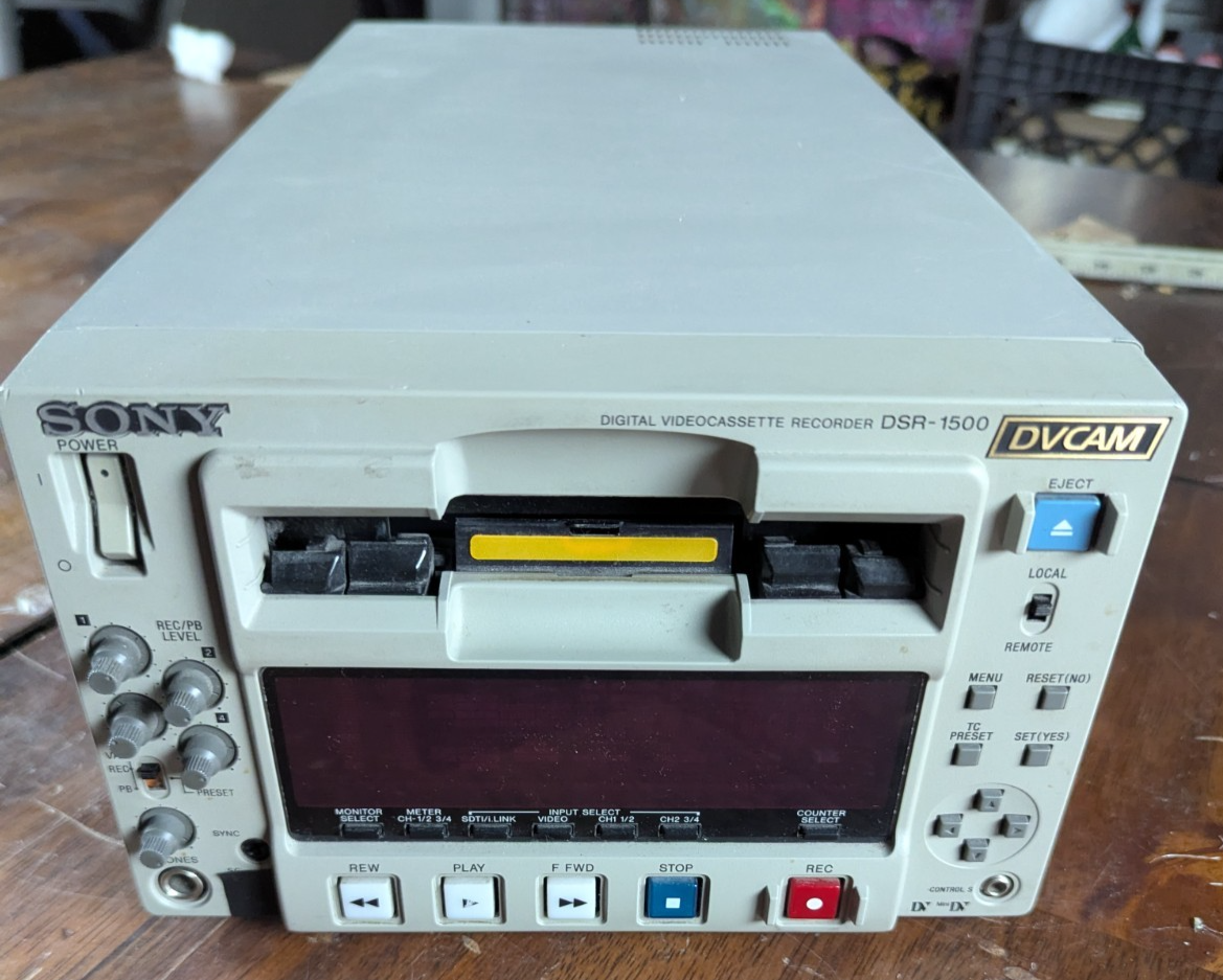 Sony DSR-1500 DVCAM MiniDV VTR Deck w/ SDI AES/EBU | Broadcast