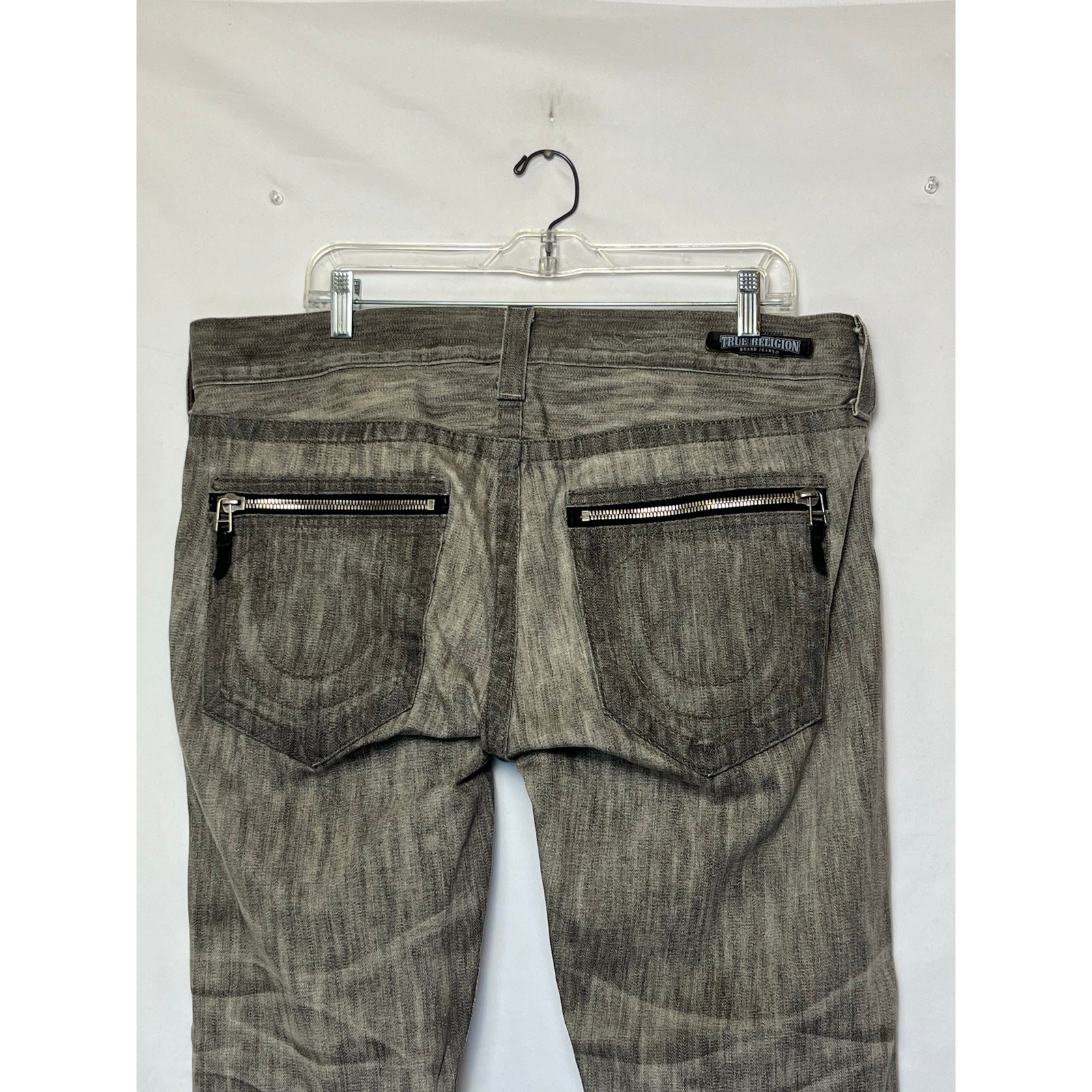True Religion Men’s Size 36 Gray Denim Button Fly Straight Leg Jeans M05T6U50 thumbnail 8