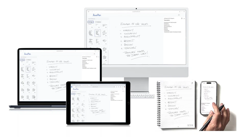 LivePen Starter Set | Sync Real Ink and Paper Notes to Phone, Web, Tablet, De... - Image 2 of 4