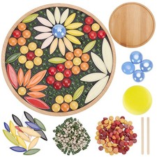 DIY Mosaic Craft Kit Flower Mosaic Coasters Kits for Adults Beginner, Mixed C...