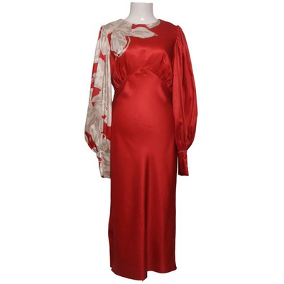 By Malina, Maxikleid, Größe: M, Rot/Weiß, Elasthan/Recyceltes Polyester #Bk6
