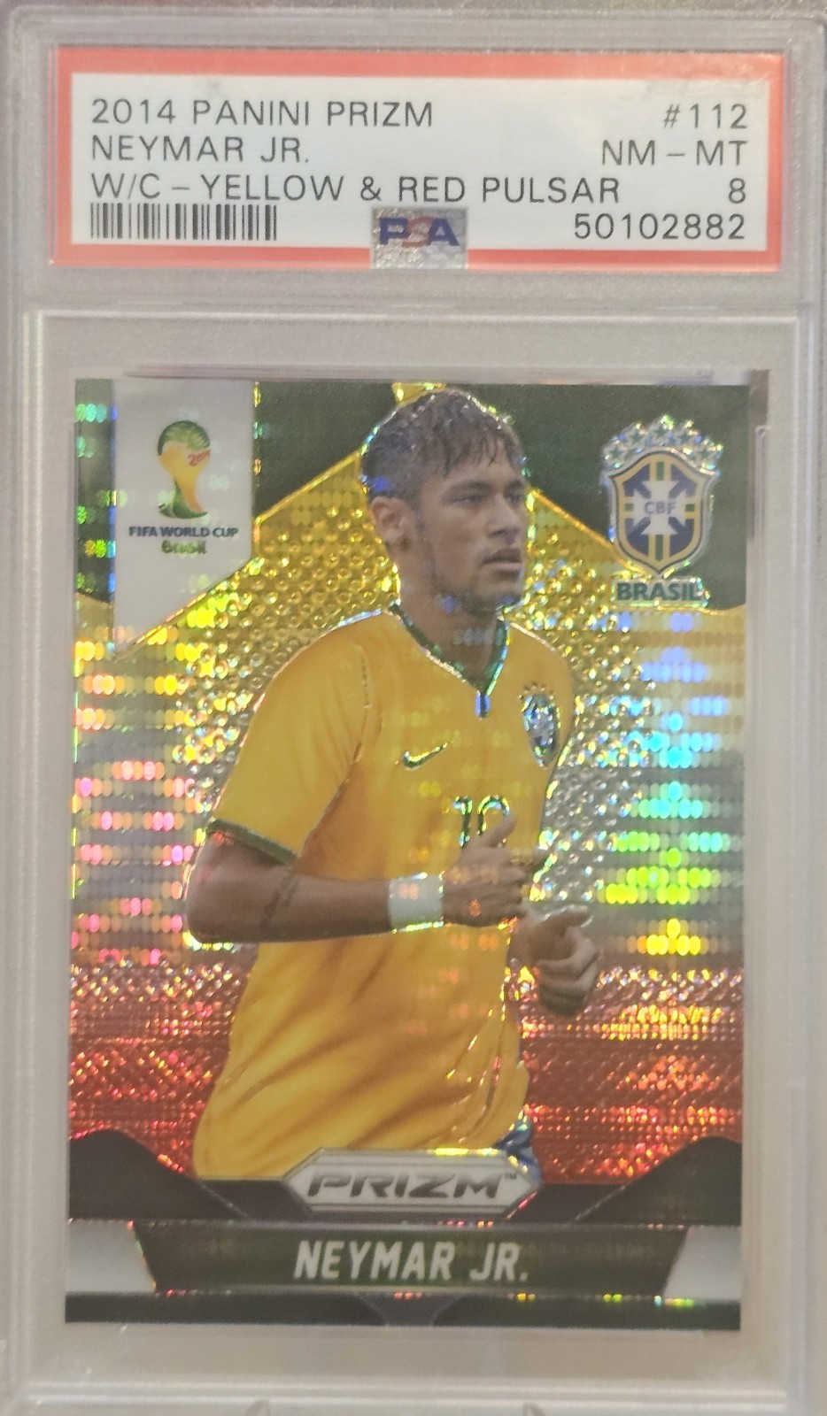 2014 Panini Prizm World Cup - Neymar Jr #112 Yellow & Red Pulsar Prizm SSP*