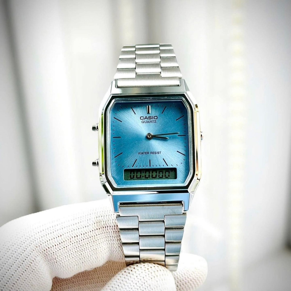 Casio AQ-230A-2A1MQY Analog Digital Watch Light Blue Dial