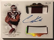 Christian Kirk 2020 Flawless Collegiate Autographed Player-Worn Materials 10/10