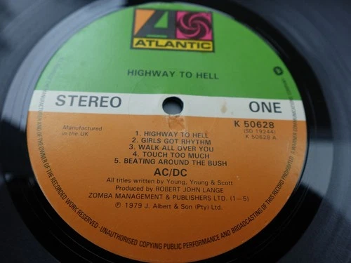 AC/DC HIGHWAY TO HELL 1979 UK LP 1st Press A-1/B-1 Bon's Last PLAYS NEAR MINT