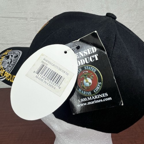 US Marines Baseball Cap Hat Black The Few The Proud Adjustable EGA 1775 Veteran - Picture 6 of 10