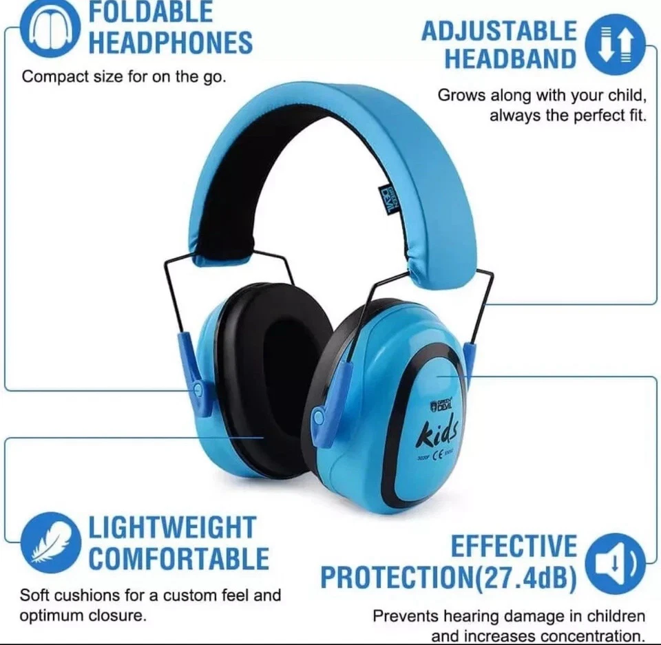 儿童/幼儿耳朵听力保护安全耳罩适用于 3-16 岁 27.4DB 噪音 C — 第 2/4 张图片