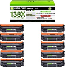 10PK W1380X Toner with Chip For 138A HP LaserJet Pro 3001dw 3001fdw MFP 3101fdw