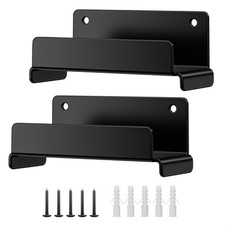 Heavy Duty Ladder Hook Set with Expansion Screws - Black Wall Organizer