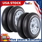 Trailer Tires on Rim 4.80-12 4.80x12 480-12 4.80-12 W/12'' Rims 4 Lug 6PR 4'' US