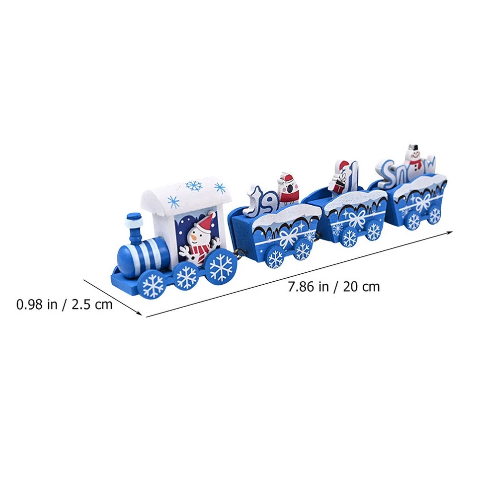 Weihnachtsdekorationen in Innenräumen Schneemann-Holzeisenbahn-Spielzeug - Bild 2 von 4