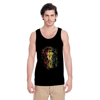   Rasta Lion Tank Top   Reggae Roots Symbolism   Festival Streetwear Men Shirt