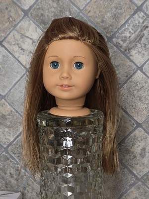 18'' American Girl Head Only Just Like You Truly Me #39 Blue Eyes Dark Blonde 