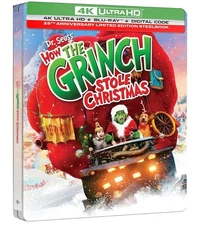 Dr. Seuss' How the Grinch Stole Christmas Steelbook (4K UHD+BD+Digital) Presale