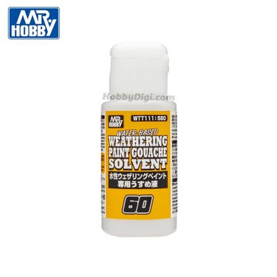Mr. Hobby WTT111 Water-Based Weathering Paint Gouache Solvent 60ml