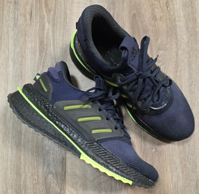 Size 8.5 - Adidas X_PLRBOOST Navy Blue & Lime Green Mens