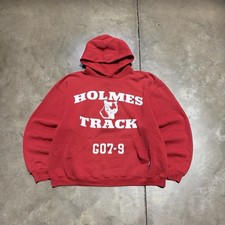 Vintage Russell Athletic Hoodie Mens L Red Pa...