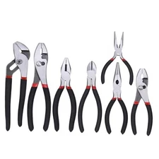  7-piece Utility Pliers Set, Includes Slip Joint, Long Nose, Diagonal, Groove 