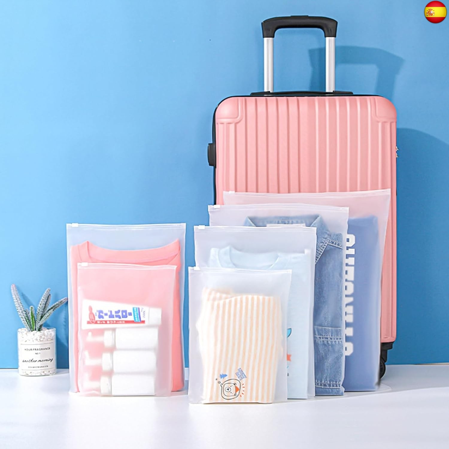 25 Piezas Bolsas de Almacenamiento de Viaje, 5 Tamaño Organizadores Bolsas Ropa