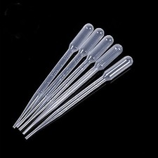 White 3ML Disposable Plastic Eye Dropper Set Transfer Graduated Pipettes 20 ...