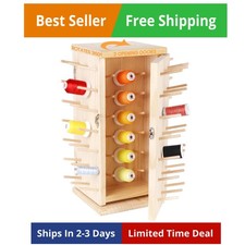 129 SpoolsDIY 360 Fully Rotating Wooden Thread Rack/Thread Holder Organizer ...