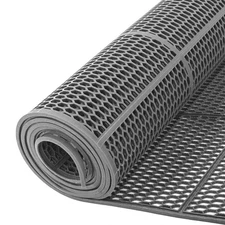 tonchean Commercial Non-Slip Drainage Floor Mat 3x10Ft, 0.22'' Thick Anti-Fat...