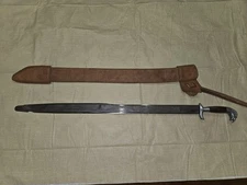 Vintage 28" Mexican Eagle Head Oaxaca Etched Blade Sword Machete Original Sheath