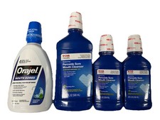 Lot 4 Orajel Mouth Sore Rinse CVS Peroxide Cleanser 16oz 8oz New
