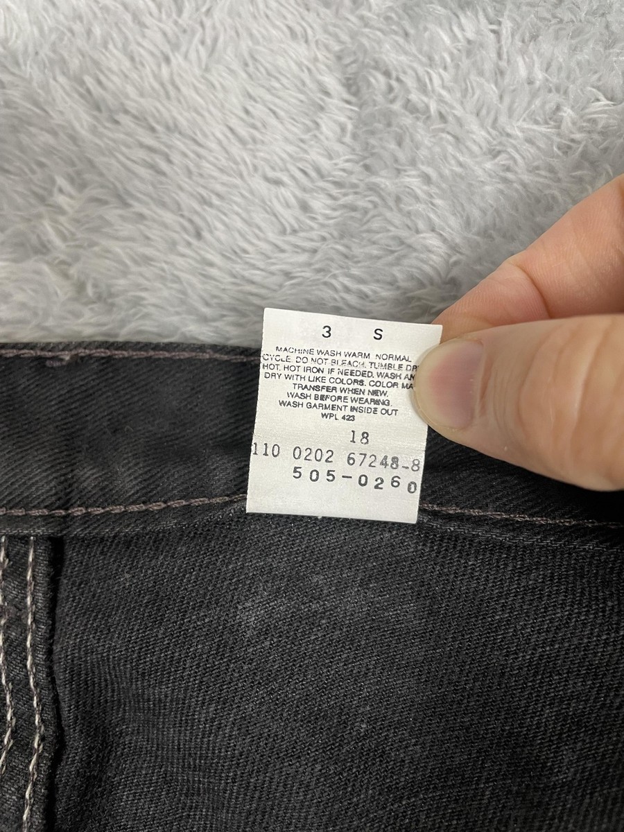 Levis 505 Jeans Mens 38x30 Black Regular Fit Straight Leg Denim