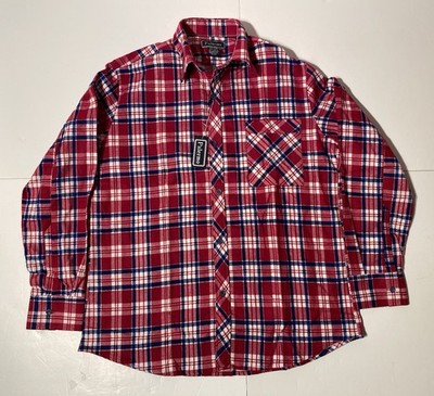 Vintage NWT Palermo Flannel Shirt Men s M Plaid Made in USSR  100% Cotton