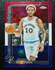 2025-26 TOPPS CHROME BASKETBALL JEREMY SOCHAN SPURS RED WHITE BLUE REFRACTOR 239