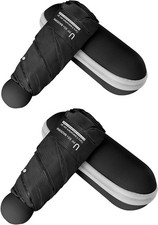 Mini Travel Umbrella Compact Folding UV Sun Rain Windproof w/ Case -1 Black
