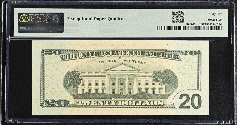 2009 $20 PMG 65 EPQ Fancy Serial Super Low Number GEM JF0000026B FRN Atlanta - Image 2 of 3