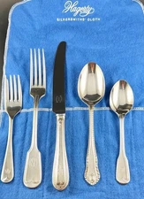 8 place Settings. 5  Pieces Per Setting. EPNS (Google). SHEFFIELD, England