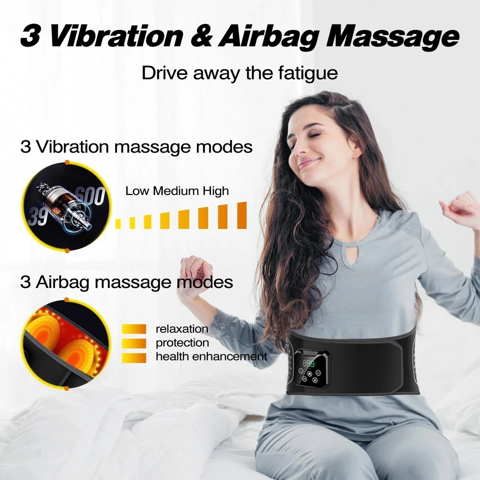 Беспроводной массажный пояс с подогревом красного света с вибромассажером облегчение боли в спине - Изображение 4 из 4