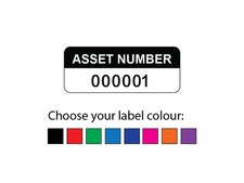 Personalised Asset Number Labels Laminated - 38x15mm