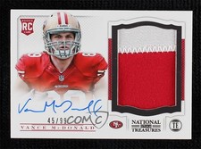 2013 National Treasures Rookie Signature Materials 45/99 Vance McDonald Auto uk2