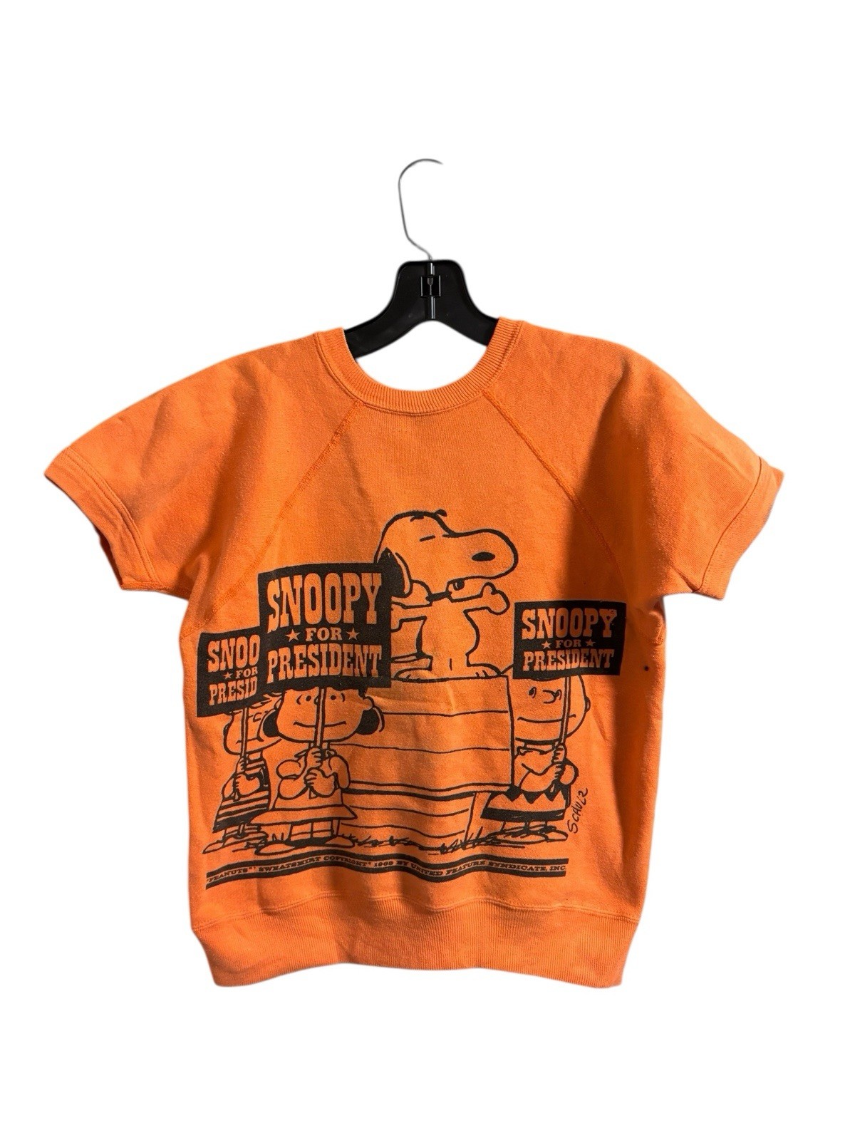 Vintage 1960s Snoopy for President Sweatshirt Peanuts Adult Small 18x22 Rare