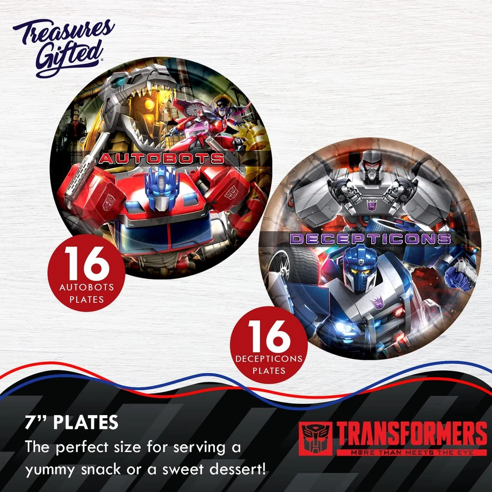 Suministros para fiestas Transformers con licencia oficial - Sirve a 32 invitados - Dinnerwa... Foto 3 de 4