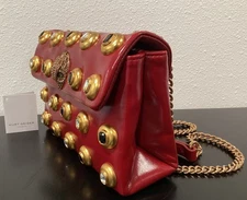 Kurt Geiger Medium Kensington Dark Red Leather Large Gems 8.5" x 6" x 2.75" New