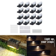 16 Pack Solar Step Lights Waterproof Led Solar Lights For Outdoor Stairs Warm