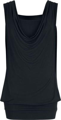 Black Premium by EMP Damen schwarzes Top im Double-Layer-Look mit