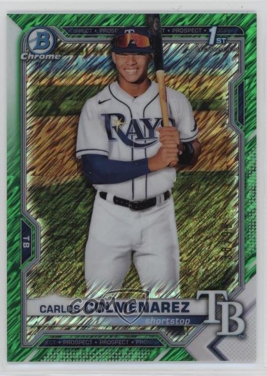 2021 Bowman Chrome Green Shimmer Refractor 38/99 Carlos Colmenarez #BCP-238 0nr3